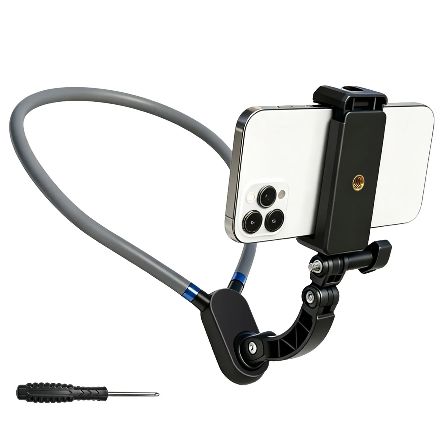 Hands-Free Magnetic Neck Phone Holder for Recording and Selfies