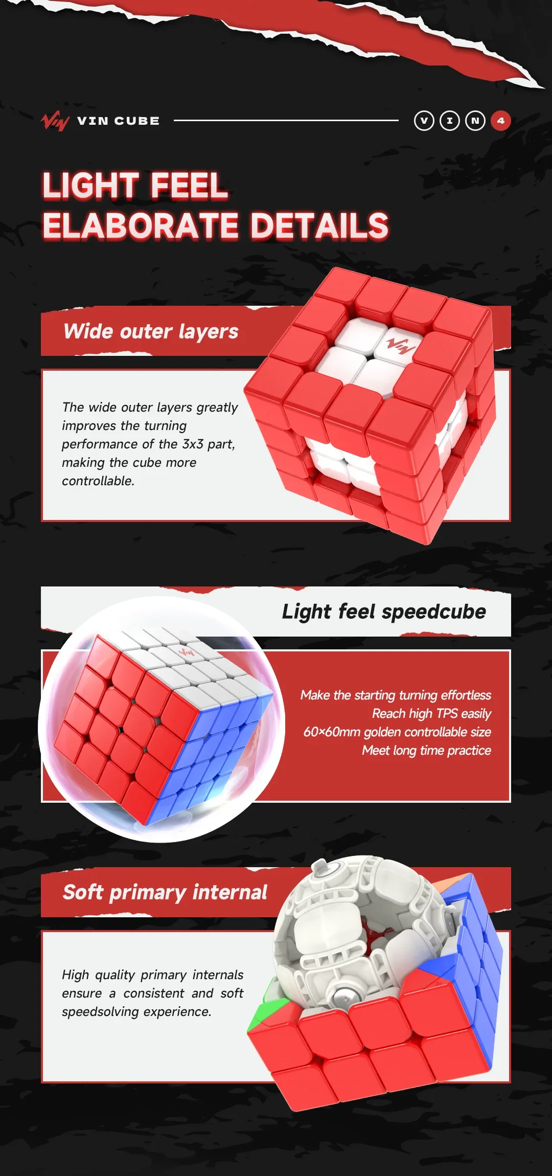 [Picube] Vin Cube 4M 4x4x4 Magnetic UV Vin 4 MagicCube MGC Designer Newest Magic Speed cube Vin Cube 4x4x4 Magic Cubes 5