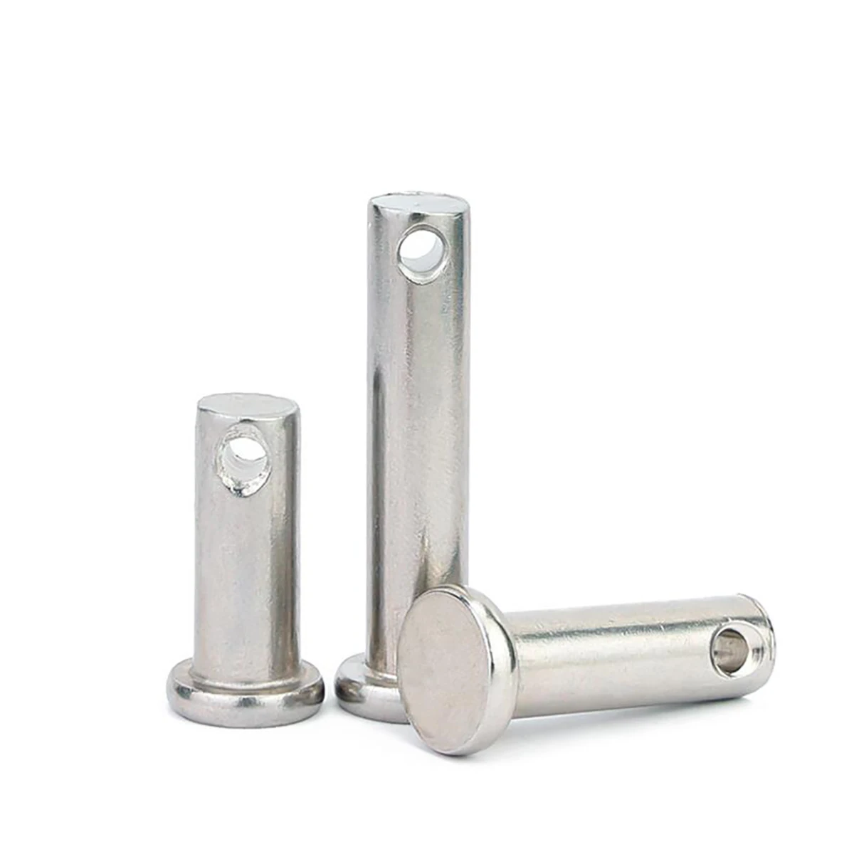 M3,4,5,6,8,10 304 Stainless Steel Axis Pin Flat Head Cylindrical Pin w/ Hole GB882 Clevis for Retaining R Clips & Split Pins stainless steel pins clips