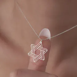 New Arrival Megan Star of David Pendant Necklace Women's Stainless Steel Geometric Judaism Sign Necklace Judaica Jewelry