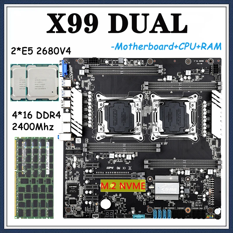 X99-Dual-Moederbord-Set-Met-2-Stuks-E5-2680v4-Cpu-En-4-16Gb-64Gb ...