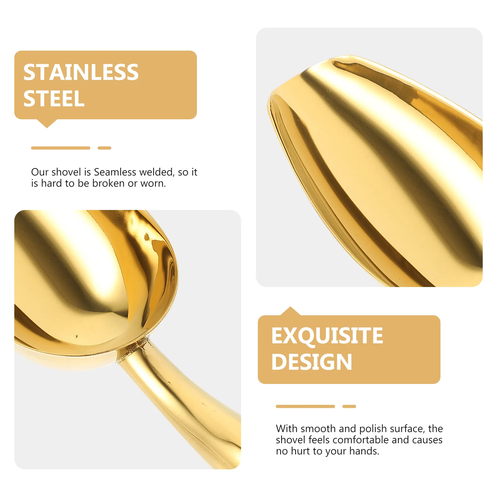 Kitchen Scoop Stainless Steel Ice Coffee Bean Scoop French Fries Grain Soybean Home Stainless Steel Ice Scoop Kitchen Food Flour Sugar Dry kitchen scoop
