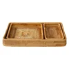Handwoven Rattan Storage Basket Square Wicker Tray Picnic Basket Bread Food Plate Fruit Cake Sundries Box Home Desk Decor S/M/L 6