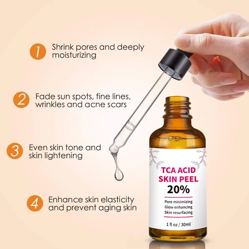 30ml skórki kwas trichlorooctowy roztwór TCA pielęgnacja skóry wybielanie chemiczne wybielanie Serum 20% Melao TCA kwas skóry Teel 1Pc