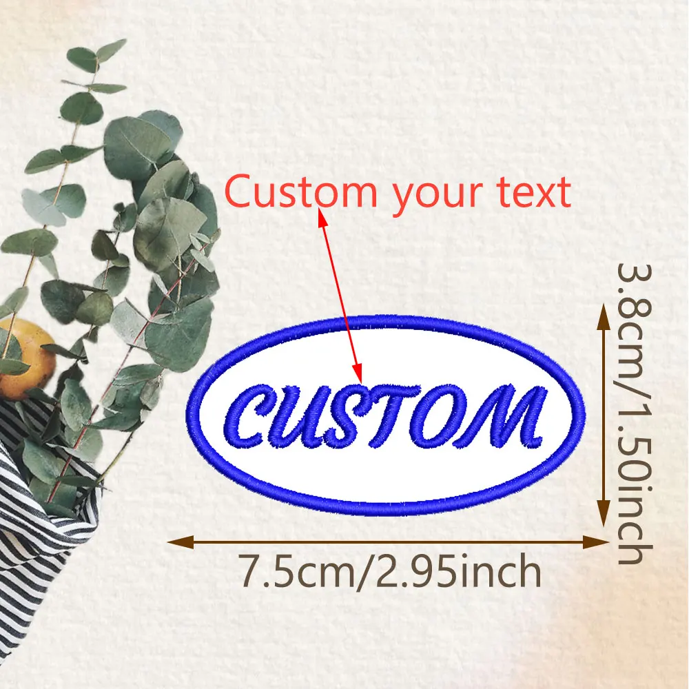 התאמה אישית של תפריט רקמה אובלי חמוד לקישוט בגדים, תרמילים וכובעים