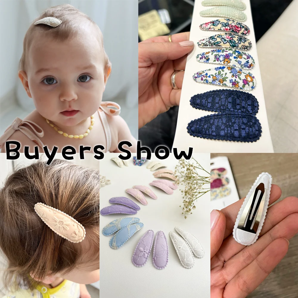 Plaid Cotton Kids Hairpins 3