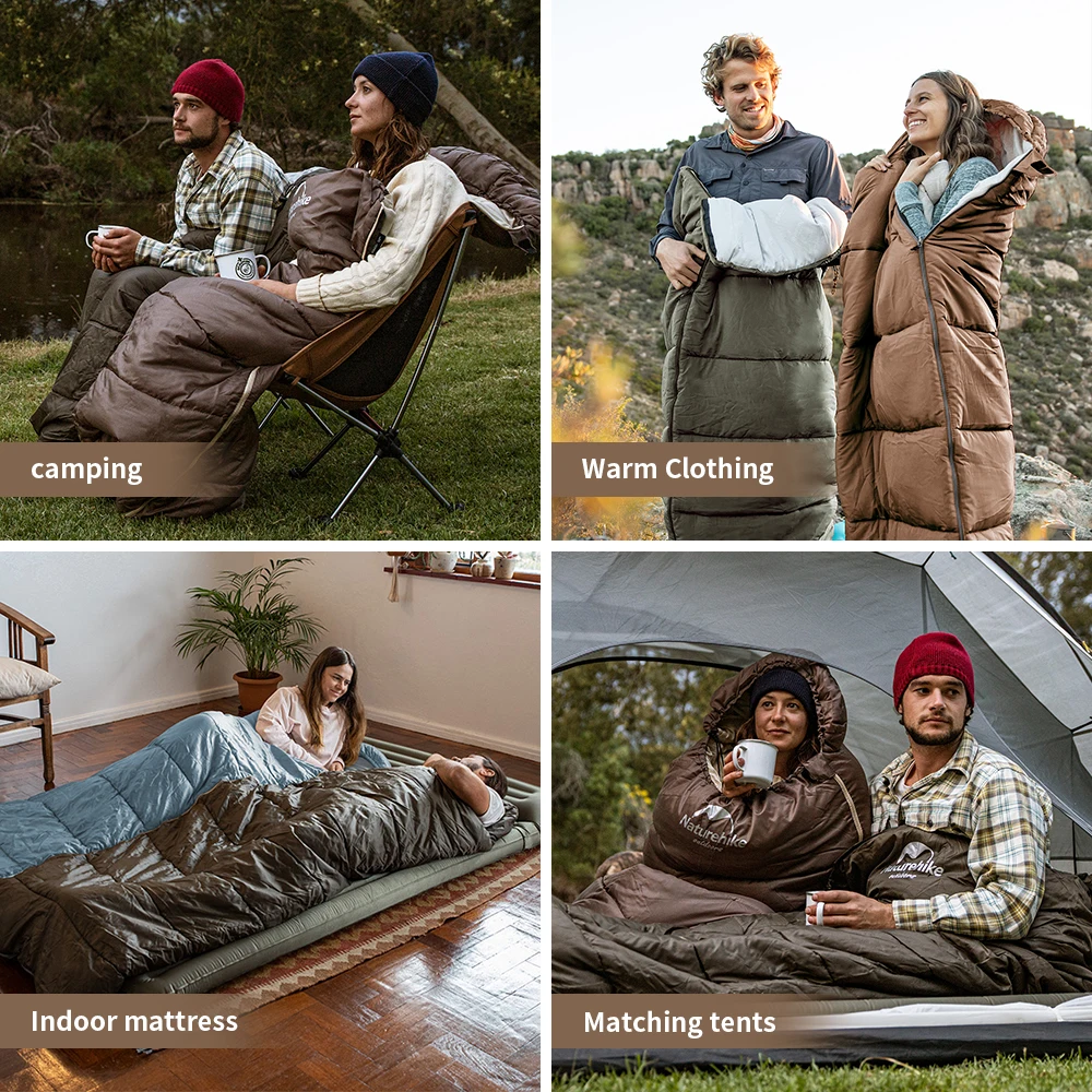 Sleeping Bag Naturehike Ultralight Winter Cotton Double Person Spliceable Camping