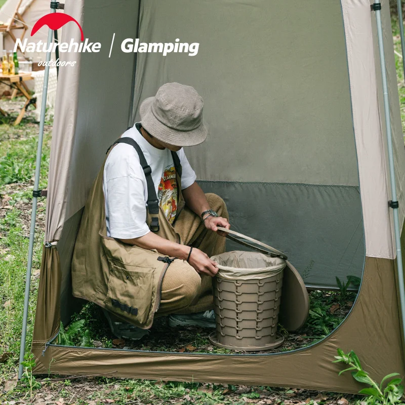 Naturehike Outdoor Folding Portable Toilet Camping Trash Can Travel Emergency Toilet High Strength Load Bearing And Washable