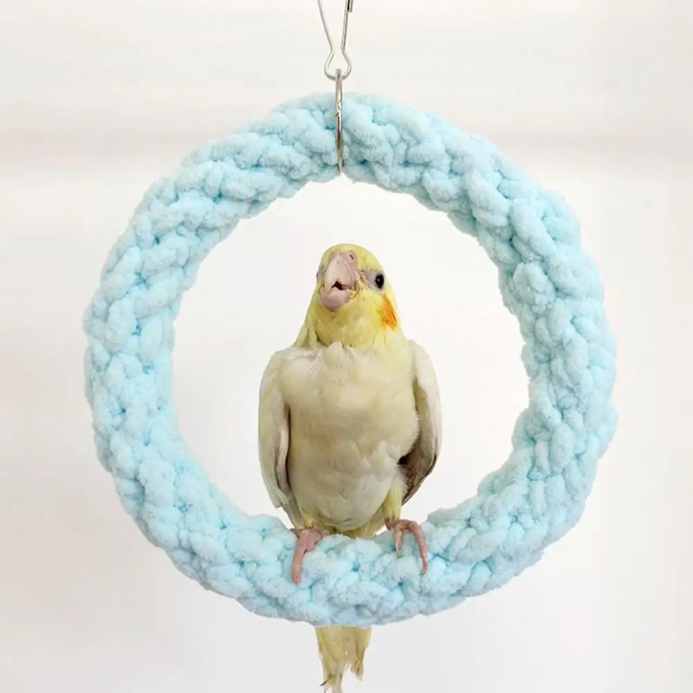 

Parrot Toy Durable Cotton Rope Bird Swing Toy for Parrots Cockatiels Cage Hanging Chewing Toy Relieves Boredom Provides Training