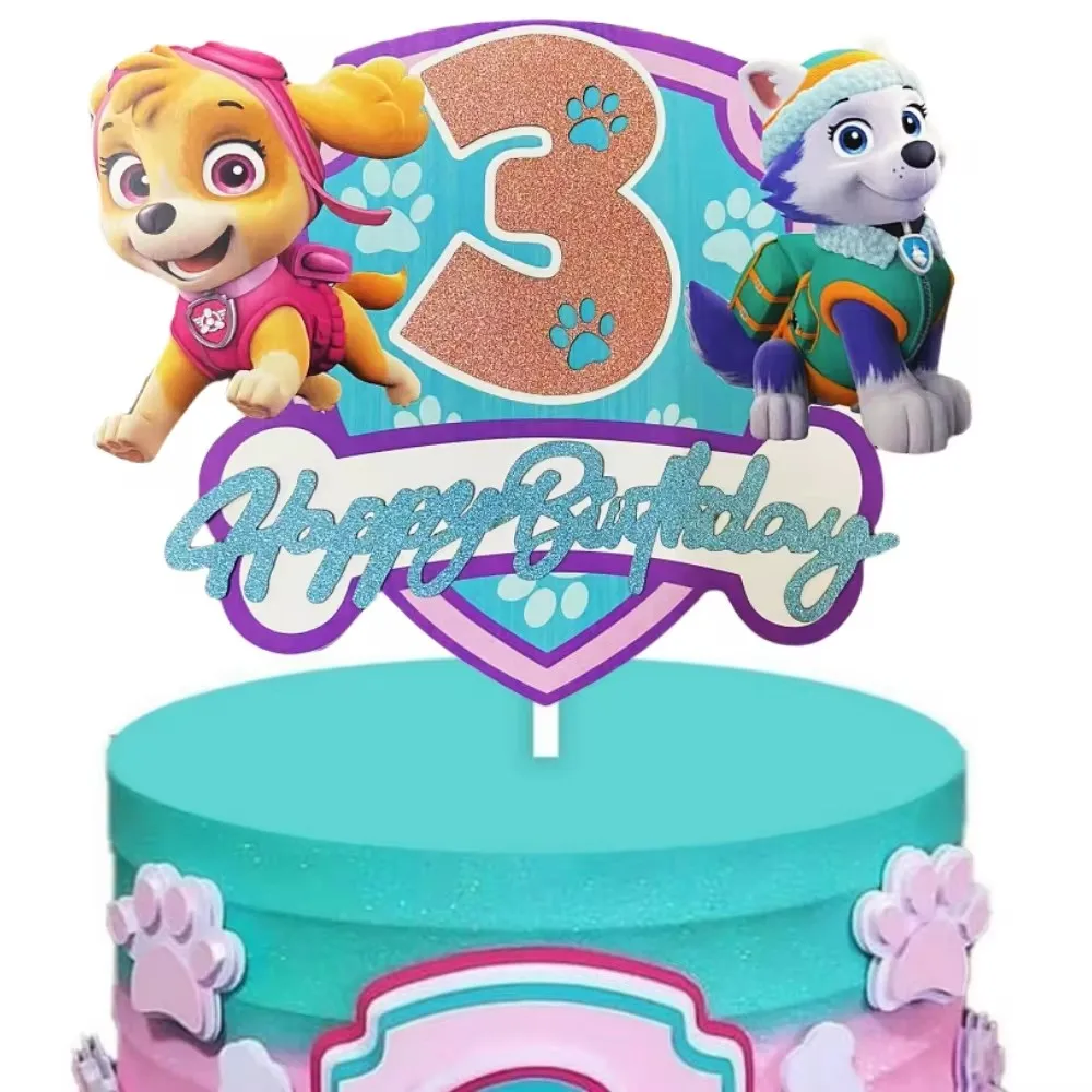 Yiran paw dog bougies d'anniversaire pour 6 ans,bougie numéro paw dog 6,bougie d'anniversaire pour gâteau,décorations cake topper pour enfants fête anniversaire pat patrouille