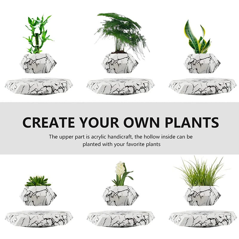 Levitating Air Bonsai Pot Rotation Flower Pot Planters Magnetic Suspension Floating Pot Potted Plant Home Without Plants 4