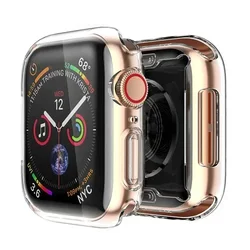 Premium TPU Protective Cover for Apple Watch - Screen Protector & Bumper Case (Transparent 1)