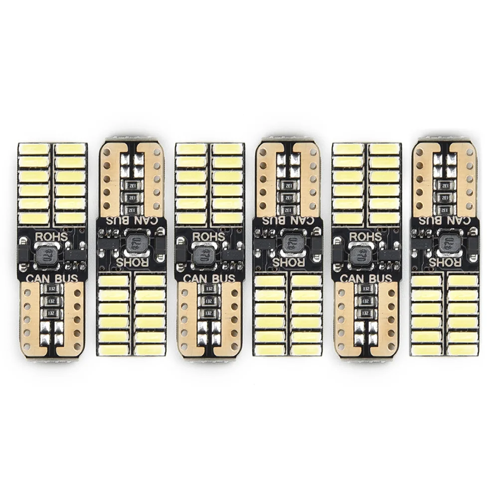 자동차 브레이크 조명, T10 LED 전구 너비 조명, 매우 밝은 6000K DC12-24V 화이트, 오류 없음 램프, 메르세데스 W204 5W, 6 개