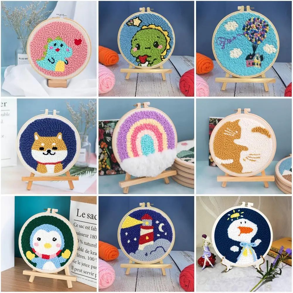 

Needle Thread DIY Crafts Handmade Sewing Accessories Poke Embroidery Kit Embroidery Hoop Needle Punch Cross Stitch Kit
