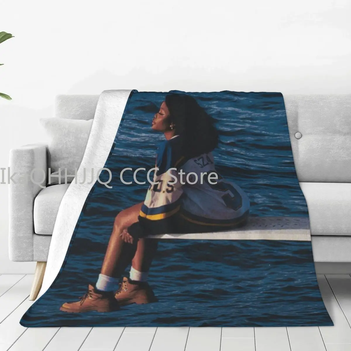 

Warm Soft Blankets Travelling Sza Hip Hop Music Throw Blanket Ocean Flannel Bedspread Bedroom Aesthetic Sofa Bed Cover