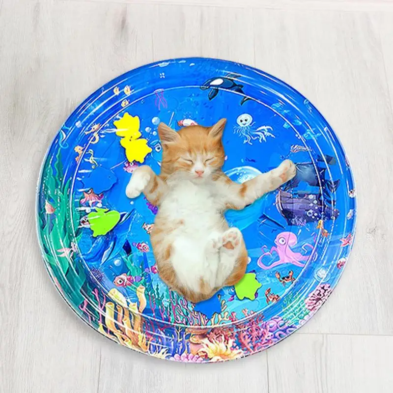 고양이용 물 감각 놀이 매트, 팽창식 PVC  놀이, 게임 카펫,  교육용 충격 방지 매트 개발