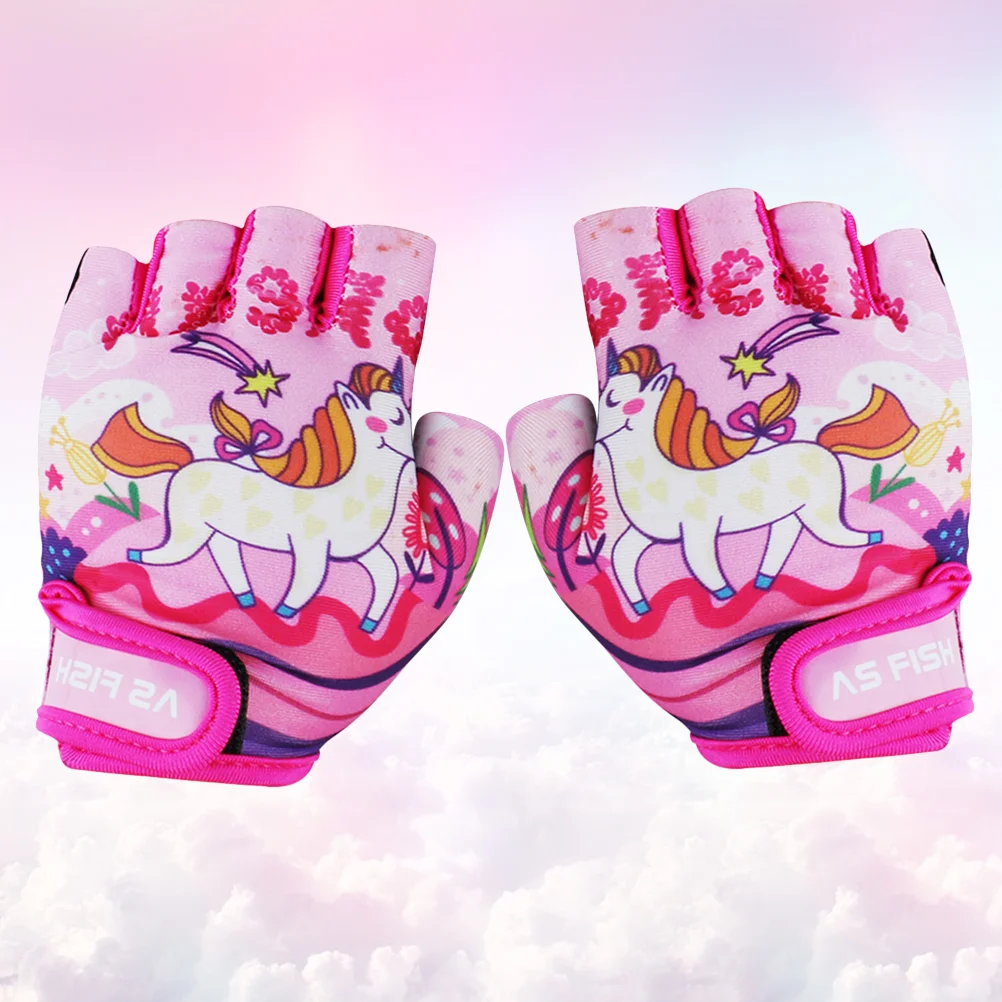 

Children Cycling Gloves Kids Half Finger Gloves Sport Gym Nonslip Protective Gloves for Kids Breathable Outdoor