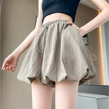 Französisch weites Bein Shorts Frauen Sommer lässig Mode Streetwear Cargo Shorts hohe Taille lose alle passen zu einer Linie Damen Shorts neu — изображение 5