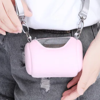 Portable Small Pet Carrier Bag – Cylinder Crossbody Travel Cage with Mesh Window for Hamsters, Squirrels & Small Animals 1