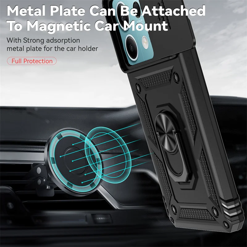 Armored Slide Camera Lens Protection Phone Case - Durable Back Cover