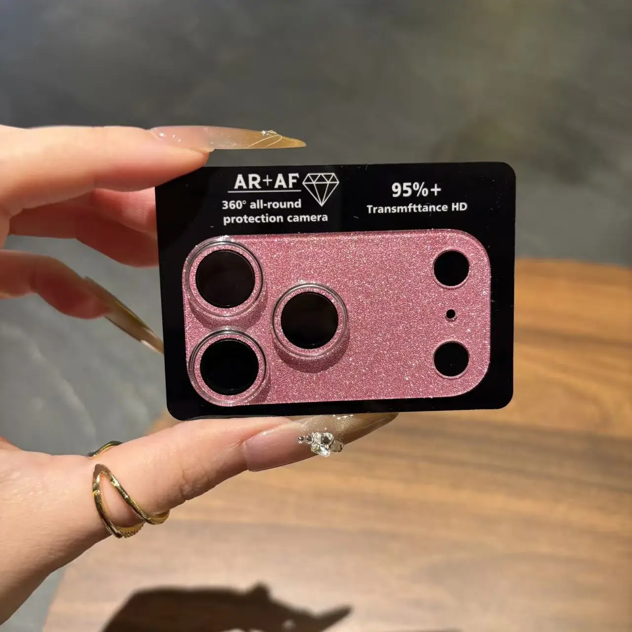 Luxury Glitter Acrylic Camera Protector Film - Shockproof Shiny Lens Cover