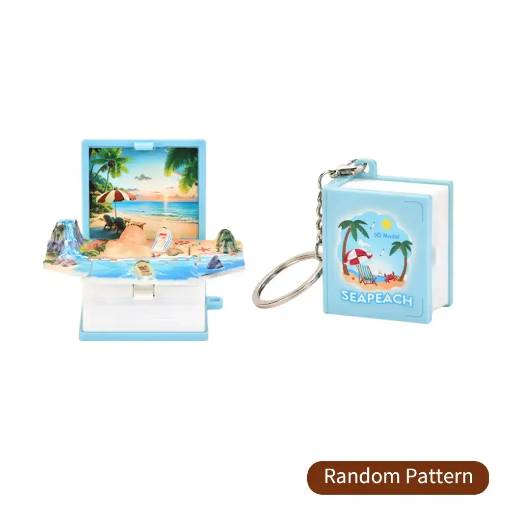 thumbnail image 1 of 1 llavero plegable con forma de libro para niños, juguete 3D para Año Nuevo, regalo de Navidad, alivio del estrés y la ansiedad, llavero pequeño con forma de castillo de dinosaurio para Navidad, 1 of 5