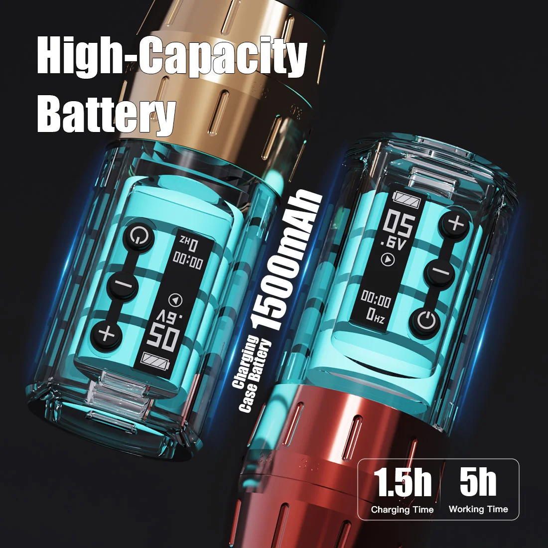 タトゥーマシン ワイヤレス Dragonhawkx5 フルセット 正規品 Dagonhawk-ワイヤレスタトゥーマシン,バッテリー1500mAh,ペン