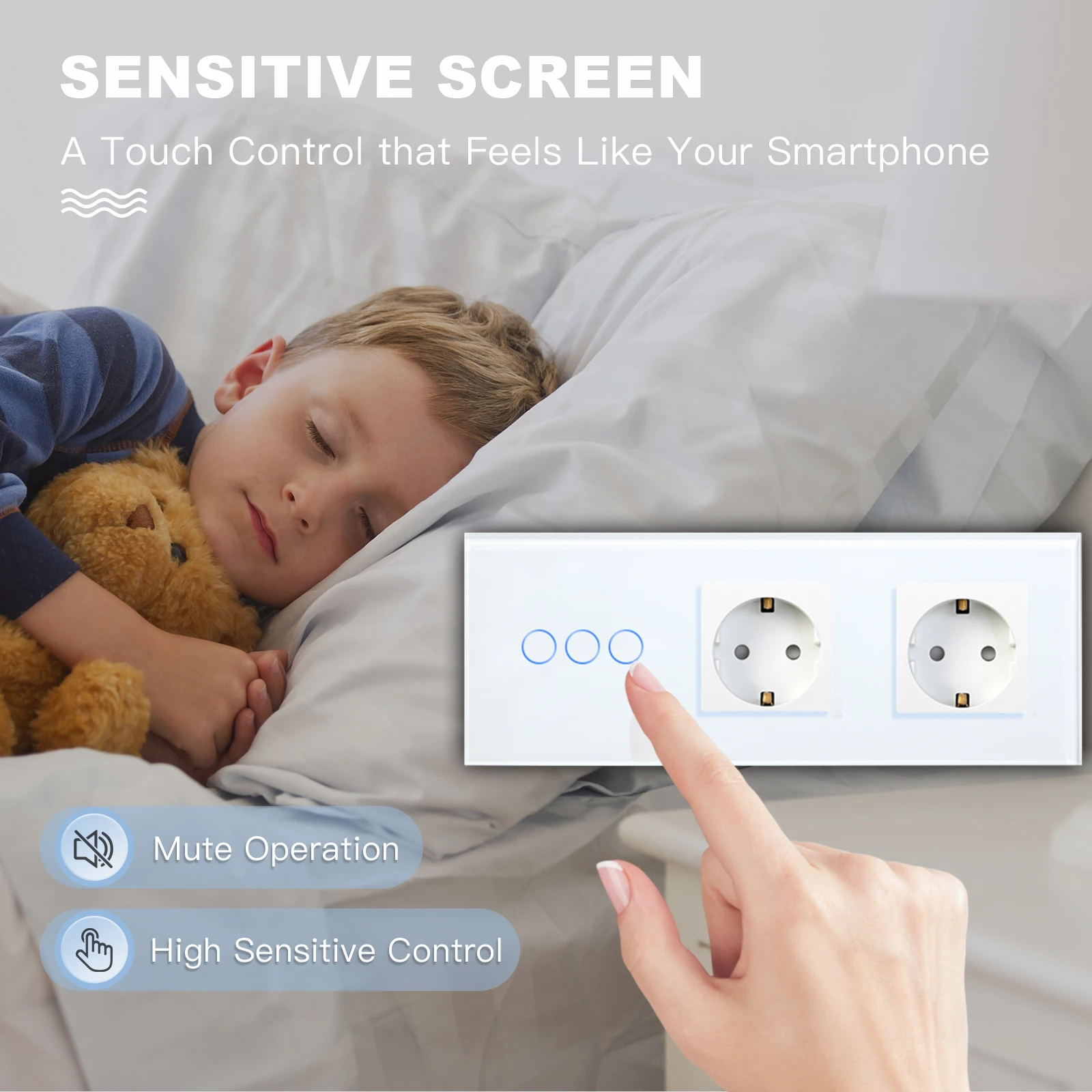 de parede padrao interruptor com tomada dupla luz led 01