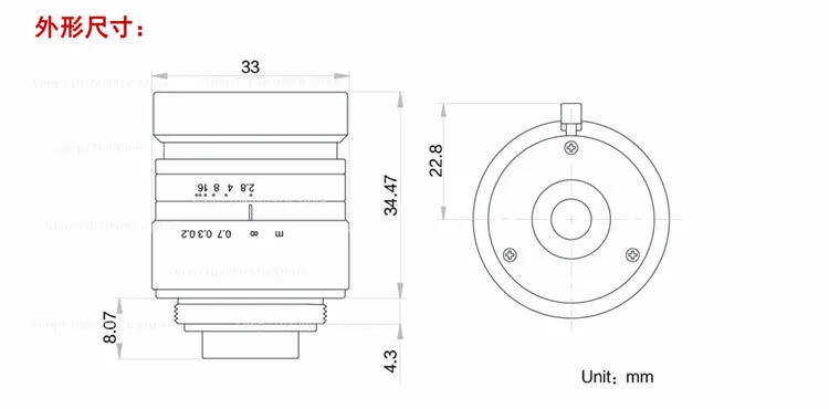 6 million lens MVL-HF0628M-6MPE 0828 1228 1628 Industrial camera c-port fixed fo