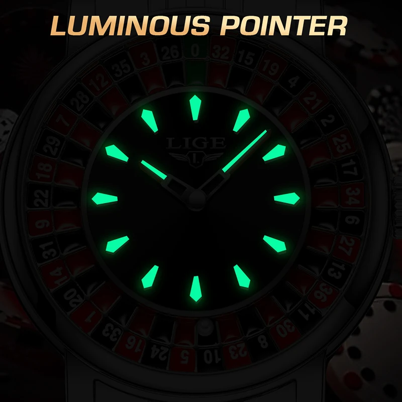 LIGE Sports Watch Men Fashion Top Brand Luxury Creative Game Dial Design Quartz Men Watch Stainless Steel Waterproof Chronograph