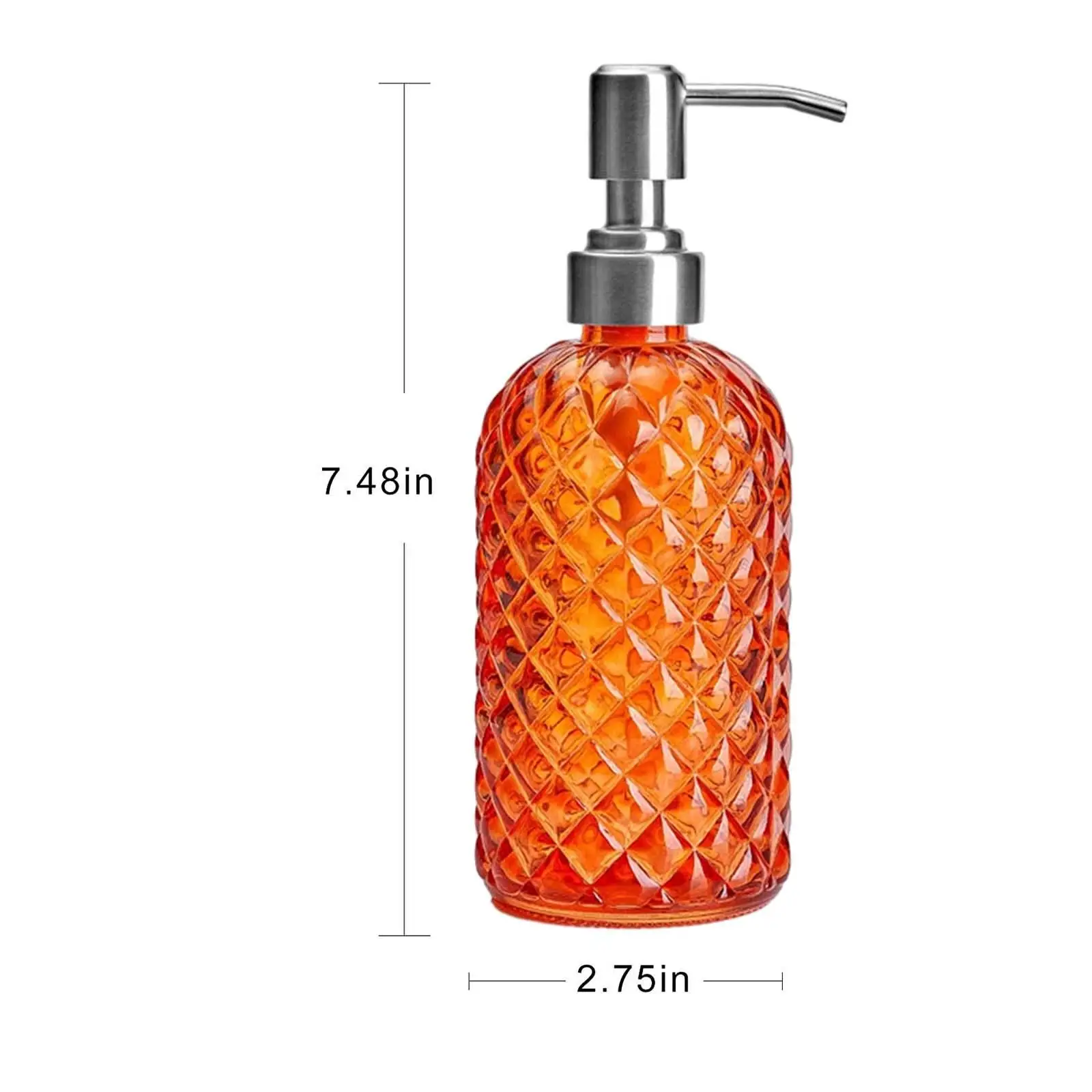 Glass Soap Dispenser 350ml/12 oz Salon Dispenser Sturdy Refillable Lotion