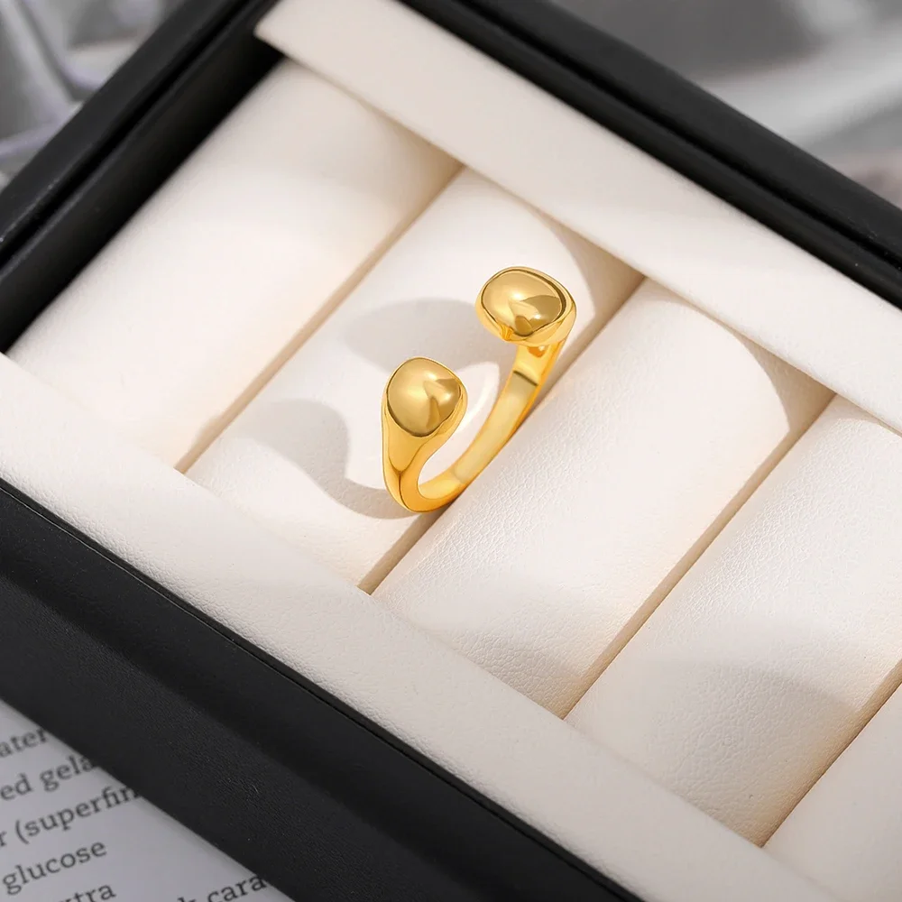 Personality Opening Rings Hypoallergenic Waterproof Small Droplet Dripping Finger Ring for Women Stylish Bijoux Dropshipping