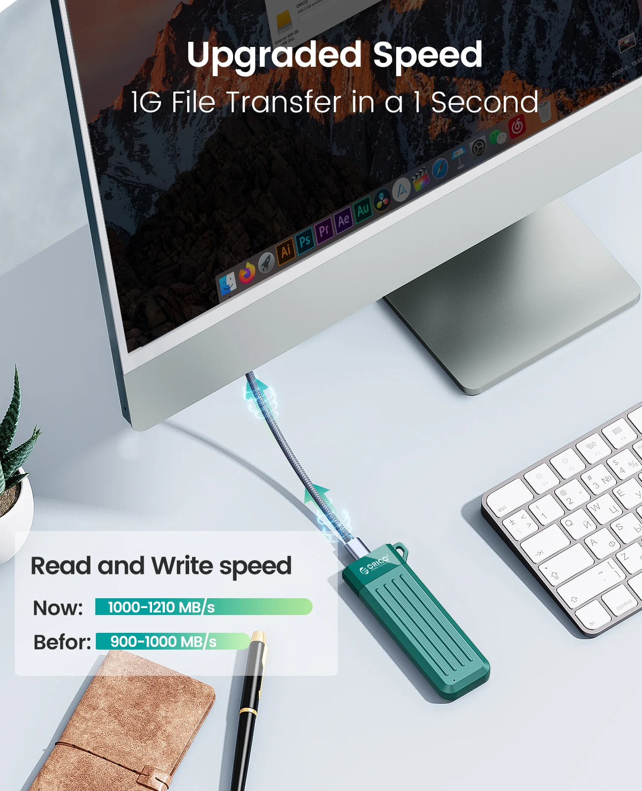 ORICO M2 SSD Case NVMe USB Type C Gen2 10Gbps PCIe SSD Enclosure M.2 NVMe Enclosure M.2 SATA NGFF 6Gbps Solid State Drive Case