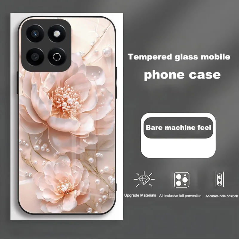Enhanced Tempered Glass Hard PC Back Case with TPU Bumper