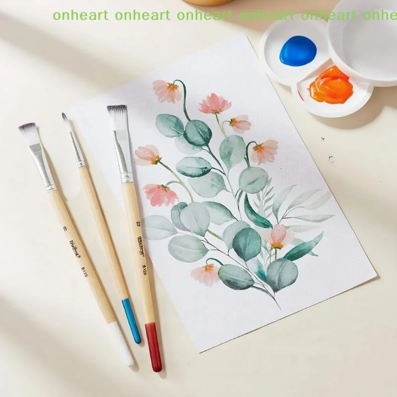 [C]미술 용품 ??9pcs 초보자용 브러쉬 세트 캔버스용 나일론 헤어 수채화 아..
