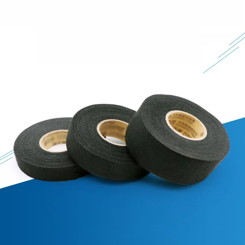 자동차 케이블 하네스용 내열성 난연 테이프, 접착 천 테이프, 와이어링 직기 보호 폭 9mm, 19mm, 25mm, 15 계량기