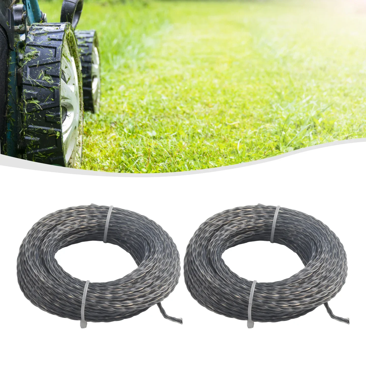 Trimmer Rope 2 Rolls 15M 2.0/3.0mm Grass Replace Lawn Mower Accessory,grass trimmer rope,brushcutter trimmer rope,string trimmer line,grass trimmer line