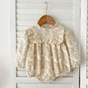 New Sisters Dress Infant Baby Girls Lace Collar Dress Rompers Kids Girls Vintage Flowers Princess Dress Family Clothes Rompers 5