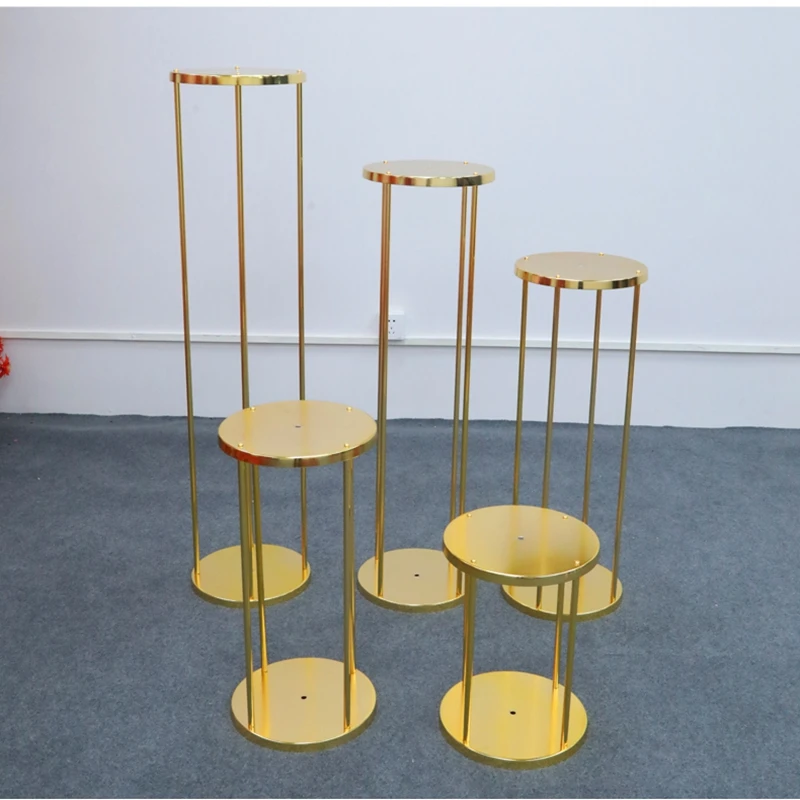 

10 шт. Свадебные реквизиты цилиндрический десертный стол для торта стол для дня рождения позолоченная подставка для цветов витрина для зоны приветствия