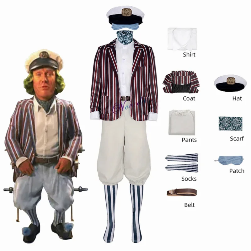 

Oompa Loompa Costume Kids Adult Men Women Movie Deep Roy Willy Cosplay Outfit Coat Full Suit Halloween Party Costume