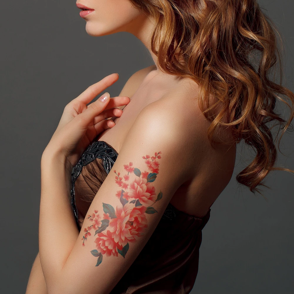 16Pcs/Set Waterproof Temporary Fake Tattoo Stickers Water Transfer Colored Flowers Body Art for Women Girl Beautiful Sexy Makeup tattoo sticker temporary tattoos