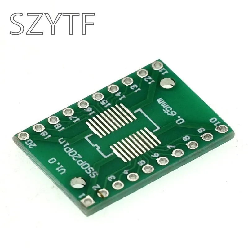 Adapter Plate SOP20 SSOP20 TSSOP20 SMD turn DIP 0.65 / 1.27mm 20pcs/bag