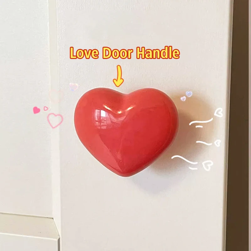 

1Pcs Creative Heart-shaped Toilet Button Color Toilet Tank Button Switch Auxiliary Sticky Drawer Pull Bathroom Home Decoration