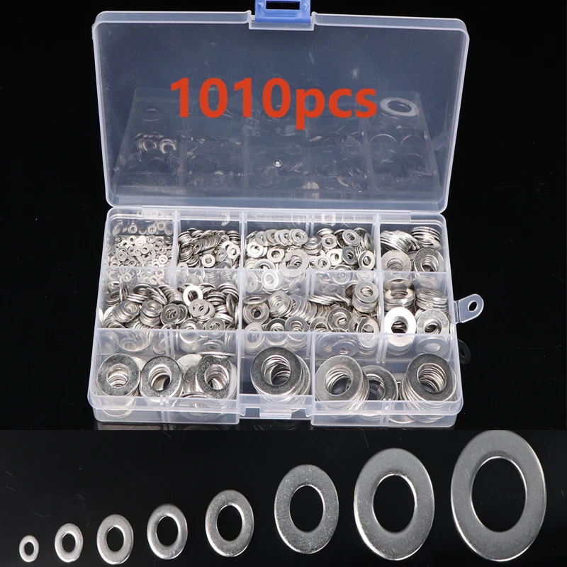 مجموعة من 1010 قطعة غسالات متنوعة من الفولاذ المقا...