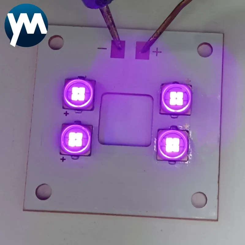 40W UV LED Module 365nm 385nm 395nm 405nm Drying Offset Ink Printing Ultraviolet Curing Light Source 6565 10W Chips