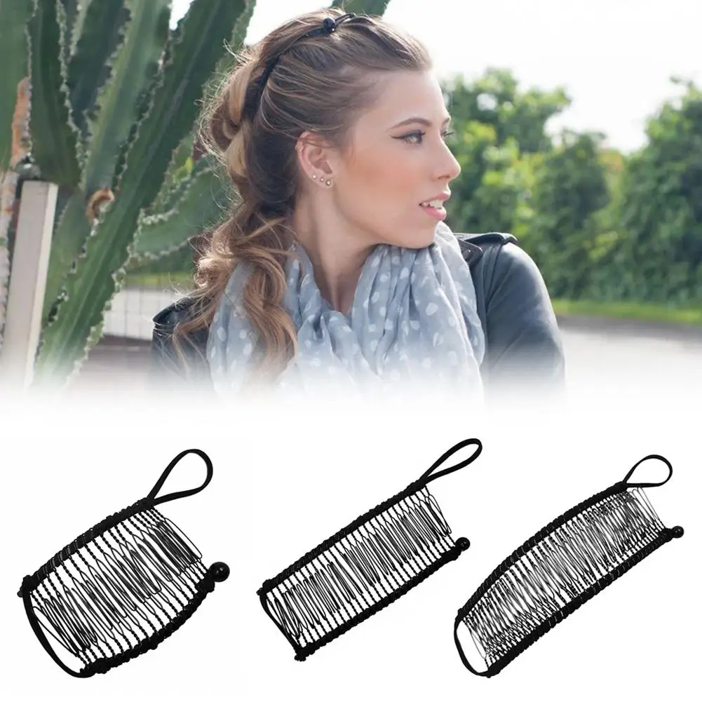 Stretch Banana Clip Double Side Lazy Women Hair Comb Ponytail Mohawk Hair Thick Maker Bun Accessories Curly Easy Tool Styli M9L3 lazy mop 42 cm large flat hands wash free household cleaning absorbent tool f9a3