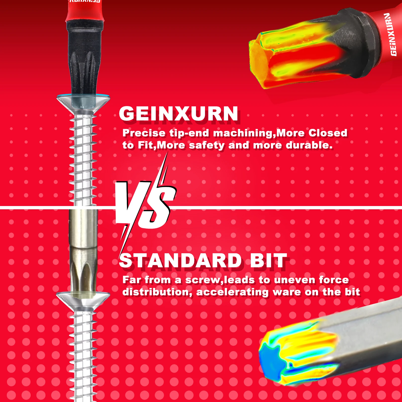Magnetic Screwdriver Bit Set 2 In. Impact Tough Torx Head S2 Alloy Steel Star T30 Screwdriver Bits Set