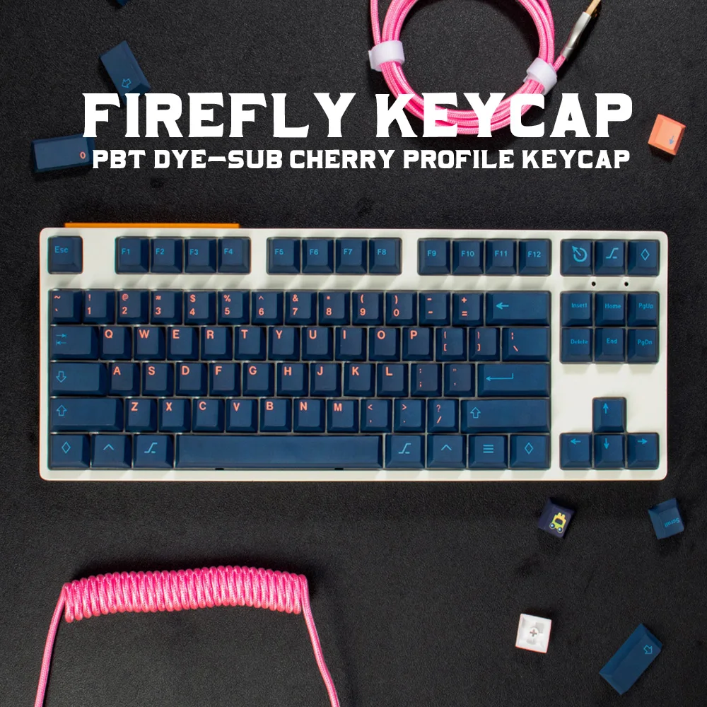 Gmk firefly-メカニカルキーボードキャップ,大きな文字,チェリー 