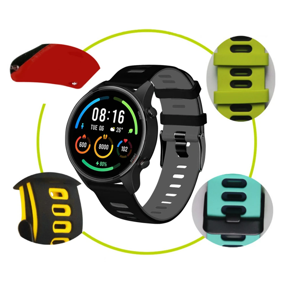 

20mm 22mm Silicone watch band For Samsung Galaxy Watch 4 40 44mm/4 classic 42mm 46mm For Huawei GT 2e 3 pro Amazfit bip GTS GTR