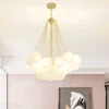 Modern Glass Ball Hanging Chandelier for Living Dining Table Room Decoration Kitchen Lamps Gold Black LED Ceiling Pendant Light 5